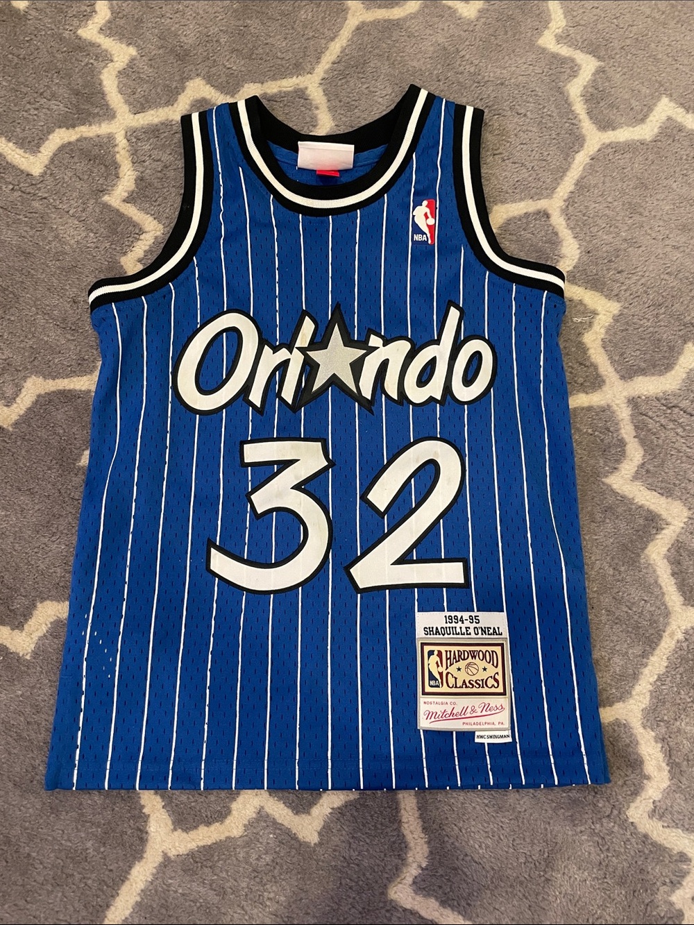 Mitchell & Ness Orlando Blue Pinstripe Shaquille O'Neal Jersey #32